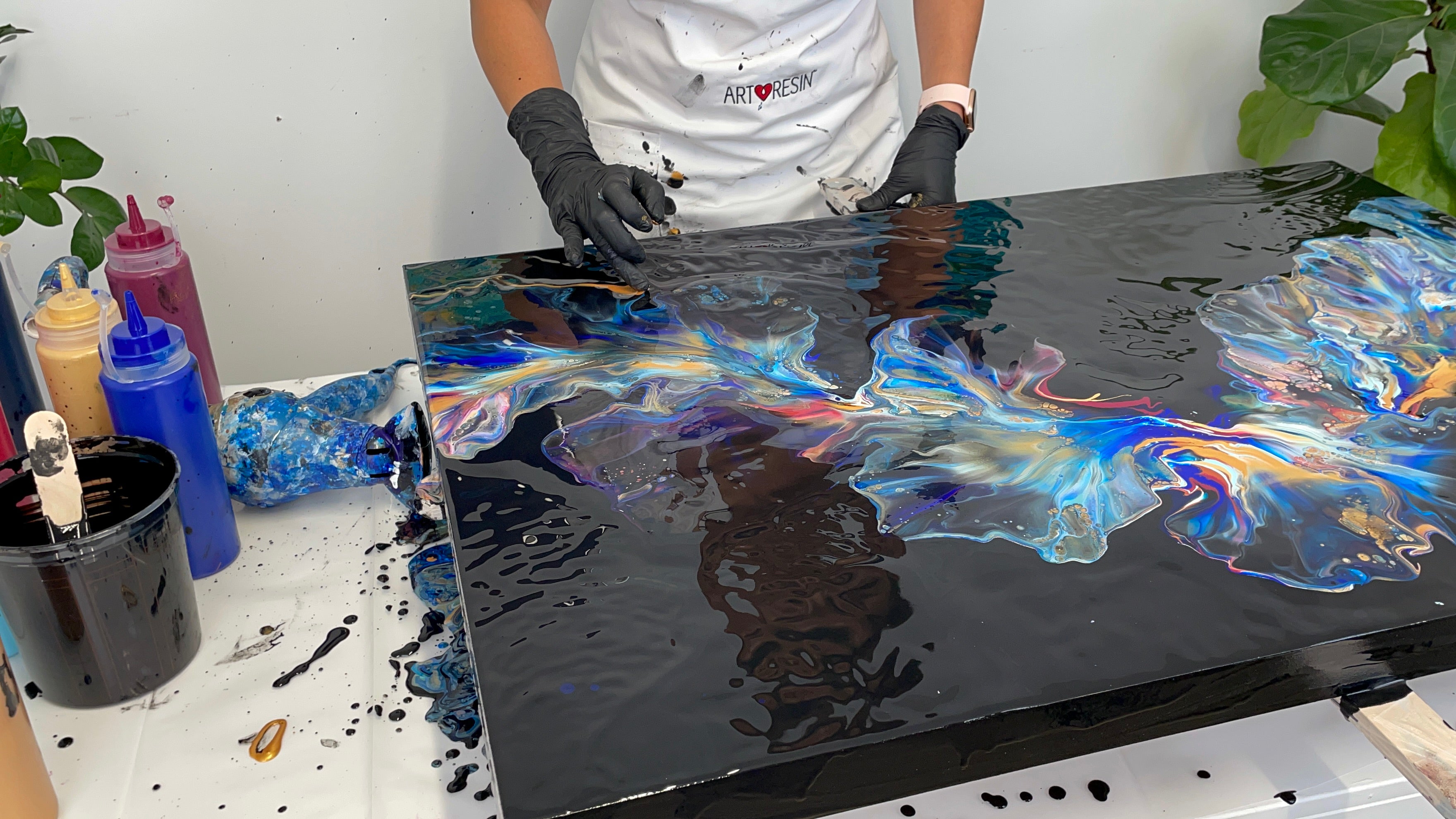Colorful Resin Art/ start to finish/ HOW TO create depth/ multiple layers 