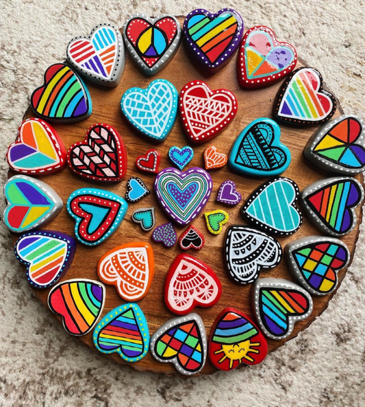 painted rocks sealed with resin