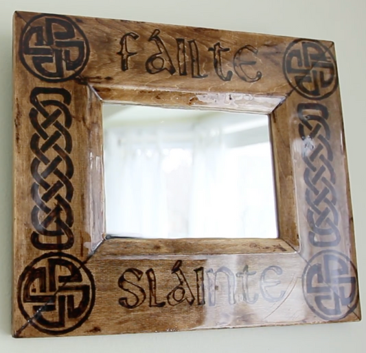 🍀 St. Patrick’s Day Resin Craft: Wood-Burned Celtic Knot Frame