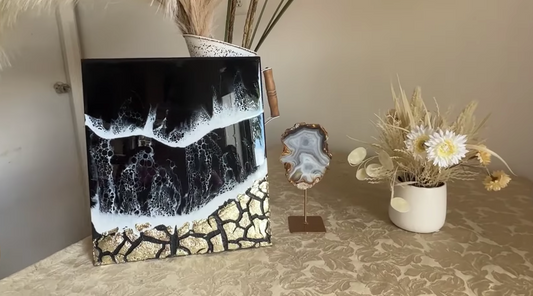How To Create A Black Resin Ocean With A Gold Crackle Shoreline