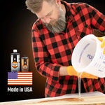 A man pouring of rock-hard epoxy resin from Industrial Clear.