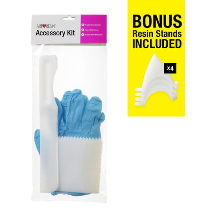 Resin Products Accessory Kit - 5 Reusable Spreaders, Disposable Gloves, 1 Reusable Stir Stick & 4 Resin Stands