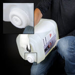 A safety opening of a containers of 15 Gallon Kit Rock-Hard Epoxy Resin.