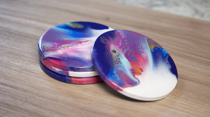 Acrylic Pour Art Coasters