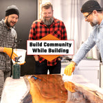 Man working with 15 Gallon Kit Rock-Hard Epoxy Resin.