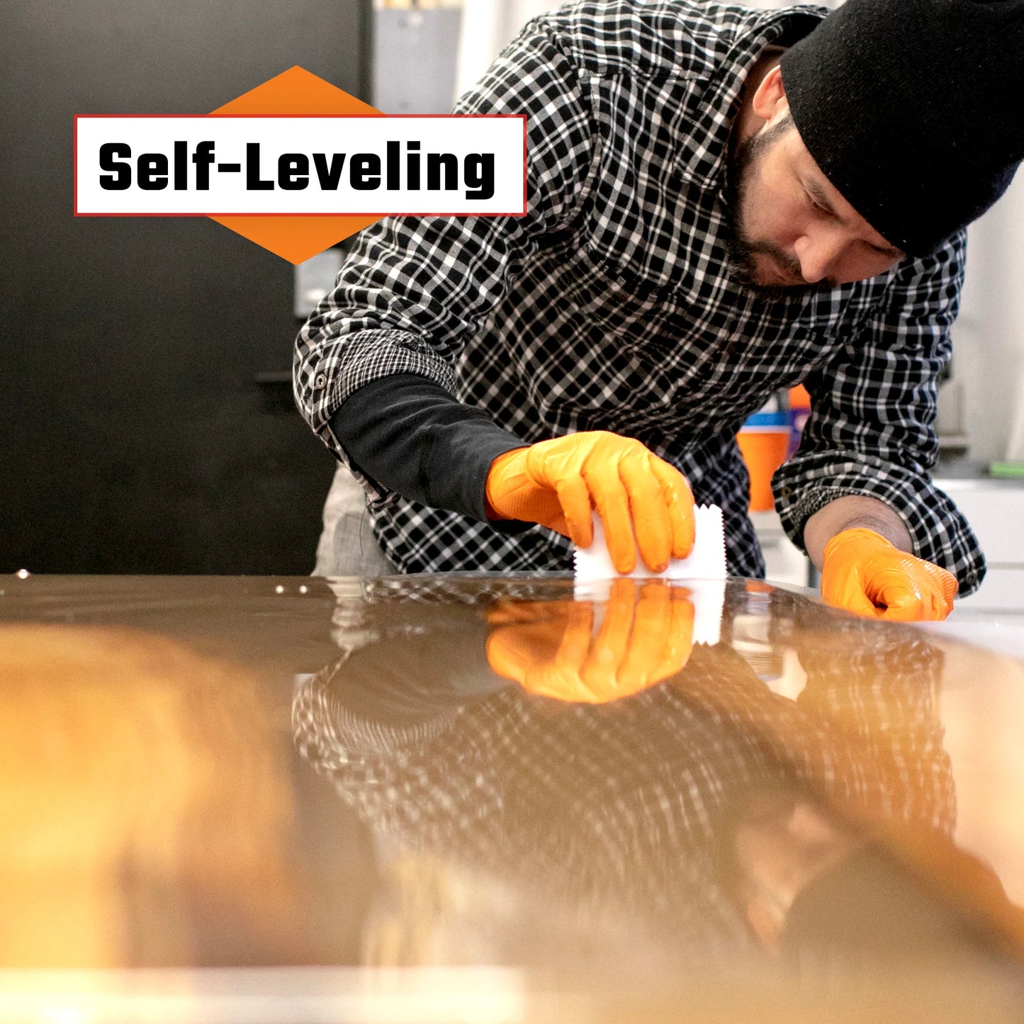 Self-leveling of 15 Gallon Kit Rock-Hard Epoxy Resin.