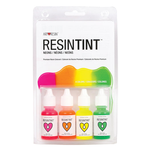 Epoxy Resin Tint - 4 Neon Colors including Pink, Orange, Yellow & Green
